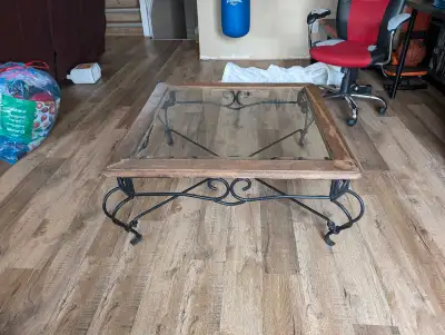 Coffee table with glass top $60 OBO
