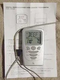 President's Choice Digital Meat Thermometer Stainless Probe BBQ
