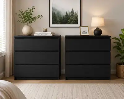 black ikea nightstands, View more