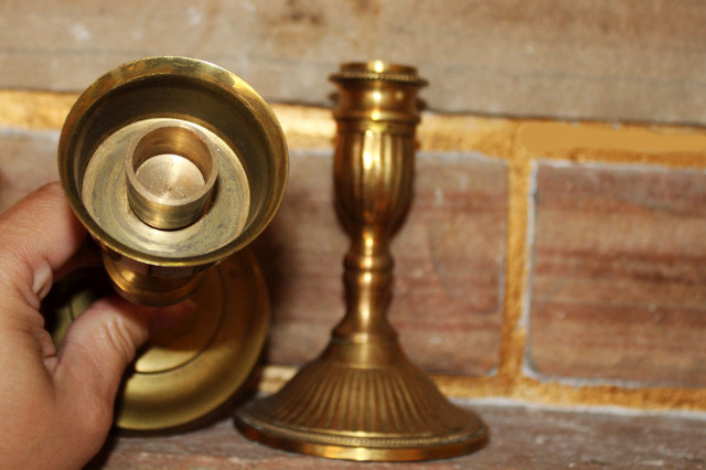 Assorted Vintage Delicate Indian Brass Candle Holder 4 Pcs in Home Décor & Accents in Gatineau - Image 3