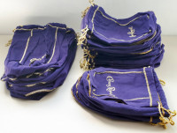 Lot of (31) Crown Royal Purple Drawstring Bags; Louisbourg