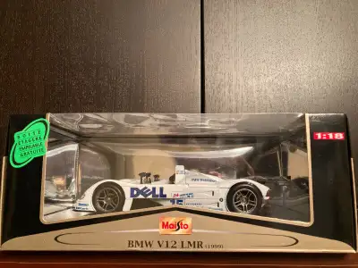 BMW V12 LMR Le Mans (1999) White. Scale 1:18 Maisto GT Racing. Genuine BMW parts. In original packag...