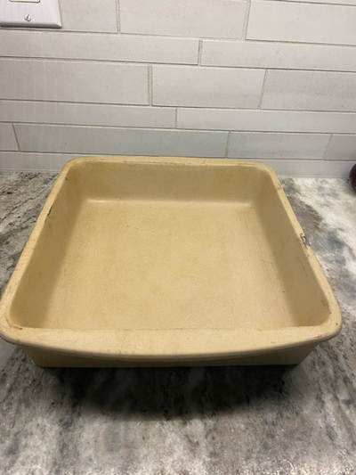 Pampered Chef square Stoneware baker LIKE new $35 cash firm Bridlewood SW