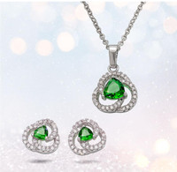 Verde Trillion Necklace PLUS Earrings