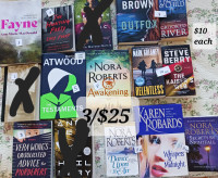 3/$25 FICTION   adult reading  Numbers 9, 10 and 11 each counts