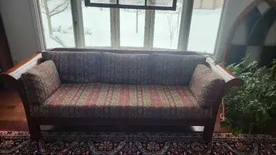 1970's Vintage Hickory Chair Furniture Co.. Cherrywood roller arm sofa and Chair. Excellent conditio...