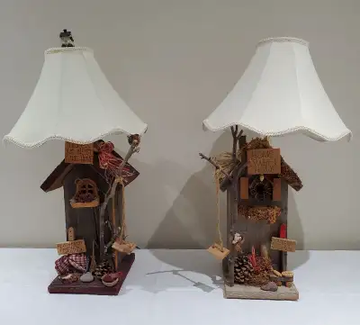 Birdhouse wooden table lamps, View more