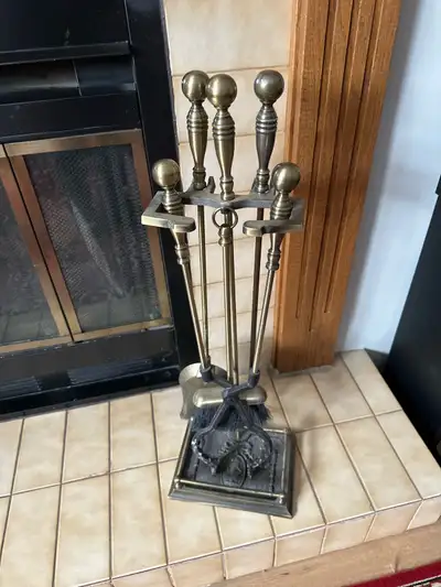 Very practical unique fireplace tool set
