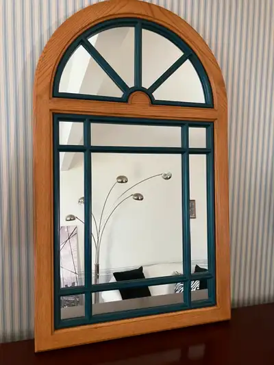 Decorative Arched Oak Accent Mirror, View more