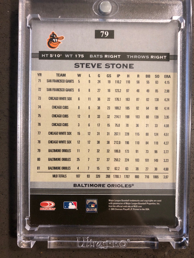 Steve Stone Greats Signature Gold Holofoil Card in Arts & Collectibles in Markham / York Region - Image 2