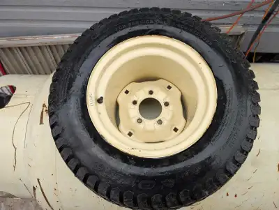Good set of wheels and tires for Kubota lawn tractor. May fit others .No Leaks and good tread. Tire...