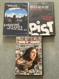 Music DVDs EUC The Police Sex Pistols Weird Al Yankovic video