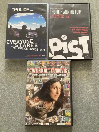 Music DVDs EUC The Police Sex Pistols Weird Al Yankovic video, View more