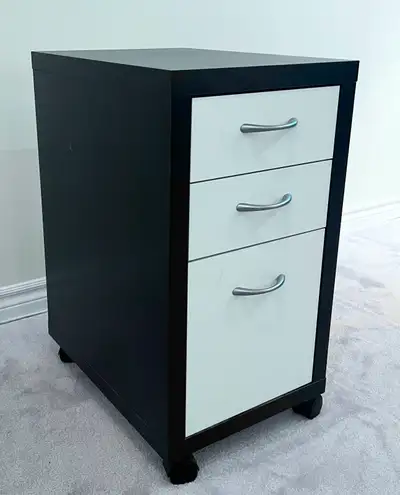 MINT MODERN IKEA BLACK/WHITE  DRAWER ORGANIZER WITH WHEELS, View more