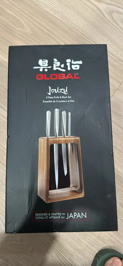 New Global Jouzu 5 Piece Japanese Made Knife Block Set, View more