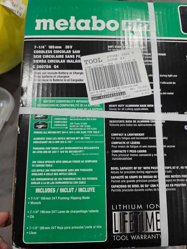 Metabo HPT Circular Saw in Power Tools in Markham / York Region - Image 3