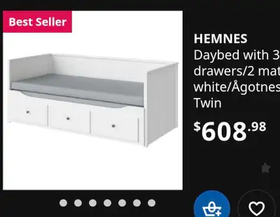 Ikea Hemnes Day Bed 3 drawer, View more