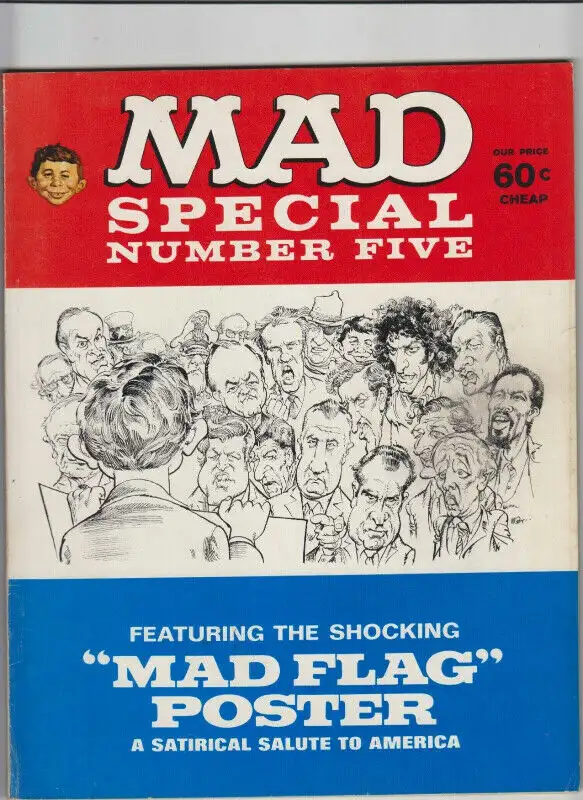 MAD Magazine 1970 Special Number Five 5 Mad Flag Poster Missing in Magazines in Longueuil / South Shore - Image 5