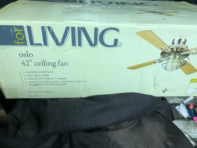 SAVE $125 > NEW For Living Oslo Ceiling Fan, 4-Blade, 42-in in Indoor Lighting & Fans in Mississauga / Peel Region - Image 3