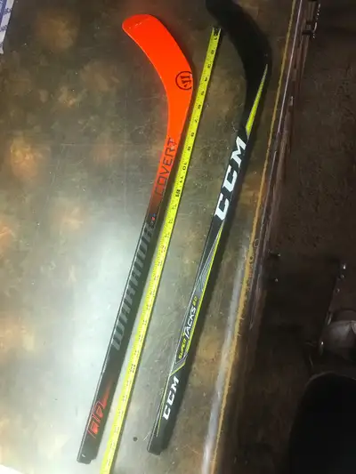 Mini hockey sticks roughly 30” long right hand, View more
