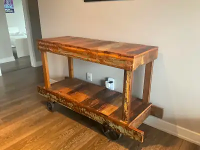 Very nice, unique hardwood TV / Display stand, View more