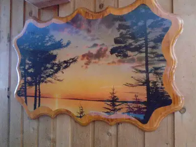 Art mural beau lever de soleil. (32" x 22") VOUS DEVEZ PAYER EN ESPÈCES ET VOUS DEVEZ VENIR CHERCHER...