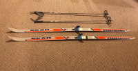 Vintage New Nordic Skis & Poles Rottefella Bindings