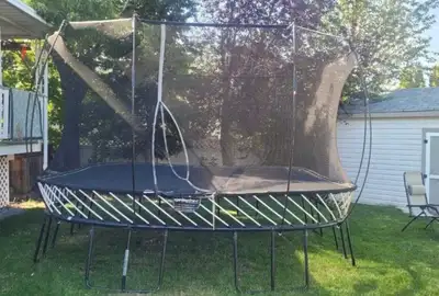 Jumbo Springfree Trampoline, it has been well-loved and does have some wear and tear. The zipper nee...