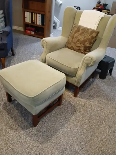Greenish chair & ottoman  $100 OBO, View more