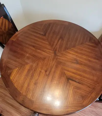 Beautiful Solid Wood Round Dining Table with Free Chairs, View more