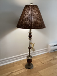 PRICE DROP! Metal Table Lamp with Woven Shade