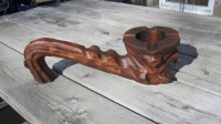 VERY COOL LARGE CARVED PIPE FORM ASHTRAY 4 SALE