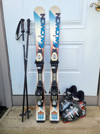 Salomon 100cm skis Rossignol ski boots 20.5 poles 90cm