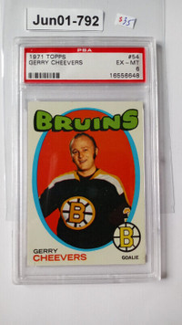 1971-72 TOPPS #54 Gerry Cheevers PSA 6 Boston Bruins goalie card