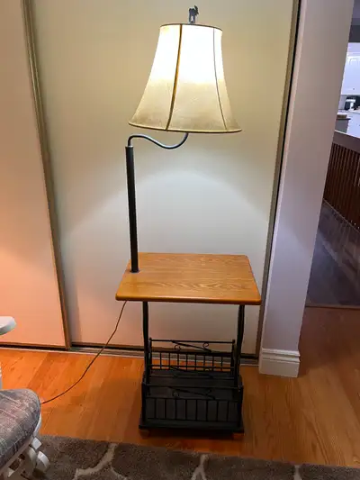 Table and  Lamp and Book Magazine Holder, View more