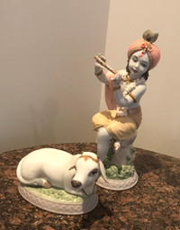 Lladro Krishna  & Cow