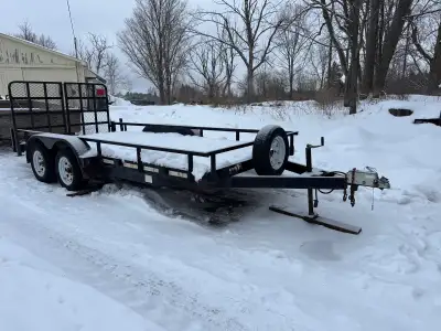 Selling a 16’ dual axle low bed loading trailer. Good shape, extra wheel never used, planks in good...