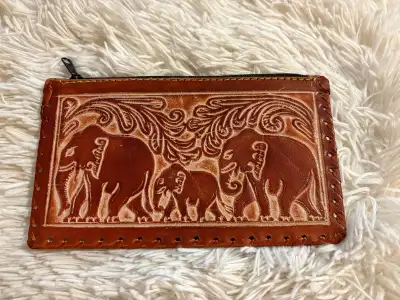  Leather Zipper Pouch, View more