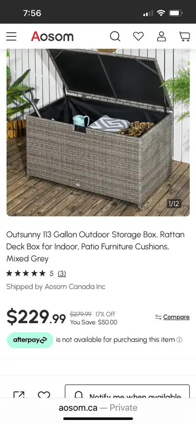 113 Gallon Outdoor Storage Box, Rattan Deck Box for Indoor, Pati, View more