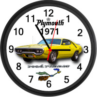 1971 Plymouth Road Runner (Curious Yellow) Custom Wall Clock