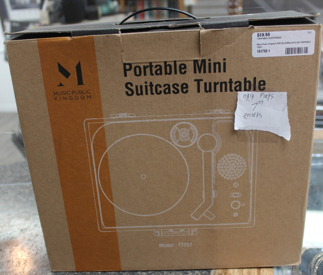 Music Public Kingdom Portable Mini Suitcase Turntable in Other in Peterborough - Image 2