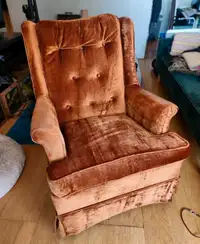 Vintage Orange rocking Arm Chair 