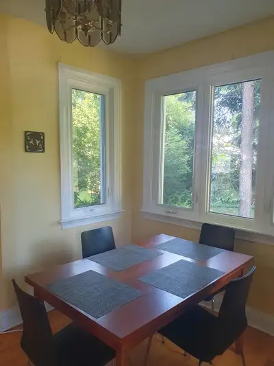 A cozy furnished master bedroom is available in a welcoming detached home shared with a friendly sem...