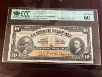 Uncirculated $10 1922 La Banque Nationale Bank Note
