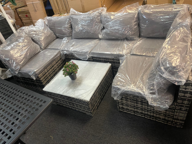 7 Piece Patio Sectional Set, Grey in Patio & Garden Furniture in Markham / York Region - Image 2