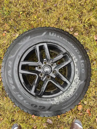 265 70 R17 Goodyear Ultragrip Ice winter snow tires with DAI Alloys for sale. Full set including Tir...