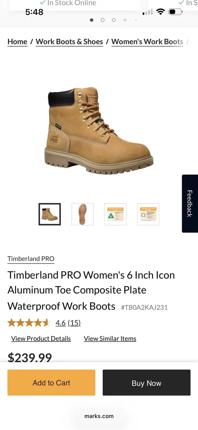 (NWOT) Timberland Ladies CSA 7.5 Steel Aluminum Toe-Work Boots in Women's - Shoes in Calgary - Image 7