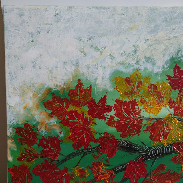 Original artwork - Leaves In Gold in Arts & Collectibles in Hamilton - Image 3
