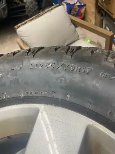 Tires are wore funny because alignment was bad . off a 2012 ram 1500 aluminum rims not much else to...