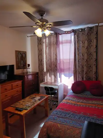 In nice,clean home I`m renting 1 private room sharing kitchen,bathroom with just 1 person.The room i...